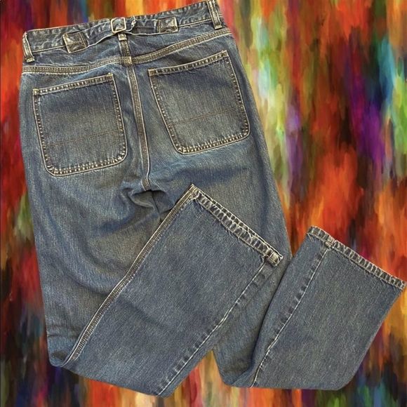 vtg 90s•gap flare buckleback medium wash mid rise denim jeans - Picture 2 of 8